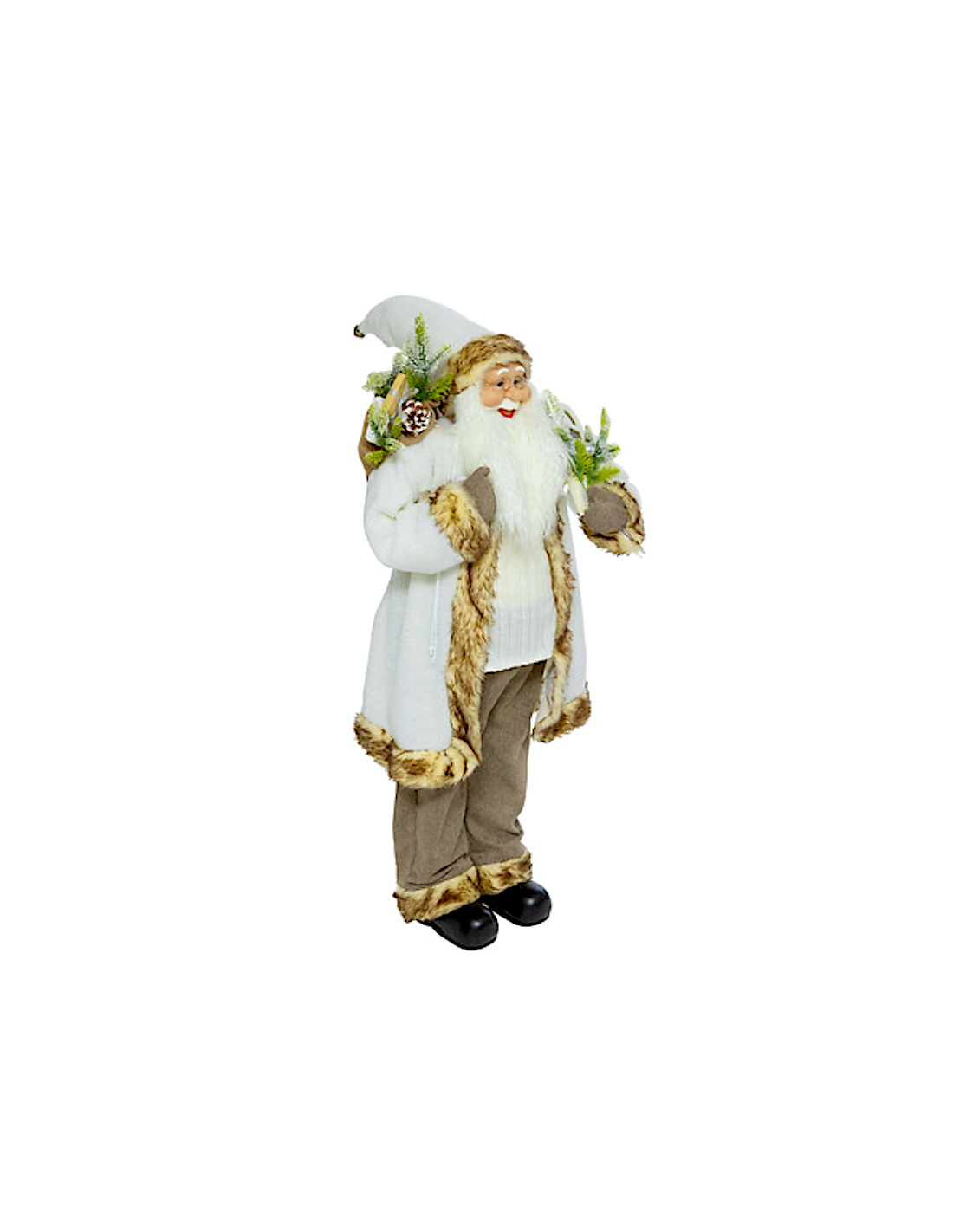 BABBO NATALE VESTITO BIANCO 40X27X120CM