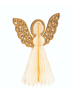 DECORAZIONE ANGELO CARTA 25CM AVORIO