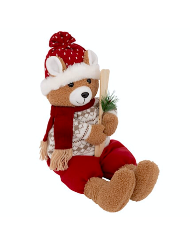 OGGETTISTICA NATALE: vendita online Decorazione peluche orso sciatore di Natale 50cm in poliestere - La magia di Natale a cas...