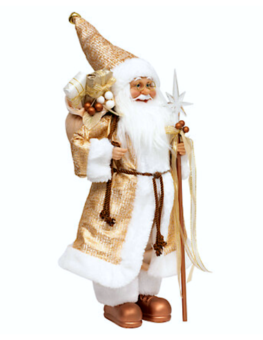 FIGURA BABBO NATALE 23X14X45CM DORATO