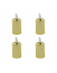 SET 4 CANDELE LED METALLO ORO 4X9CM