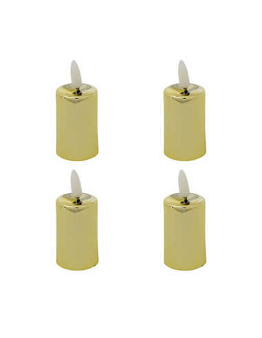 SET 4 CANDELE LED METALLO ORO 4X9CM