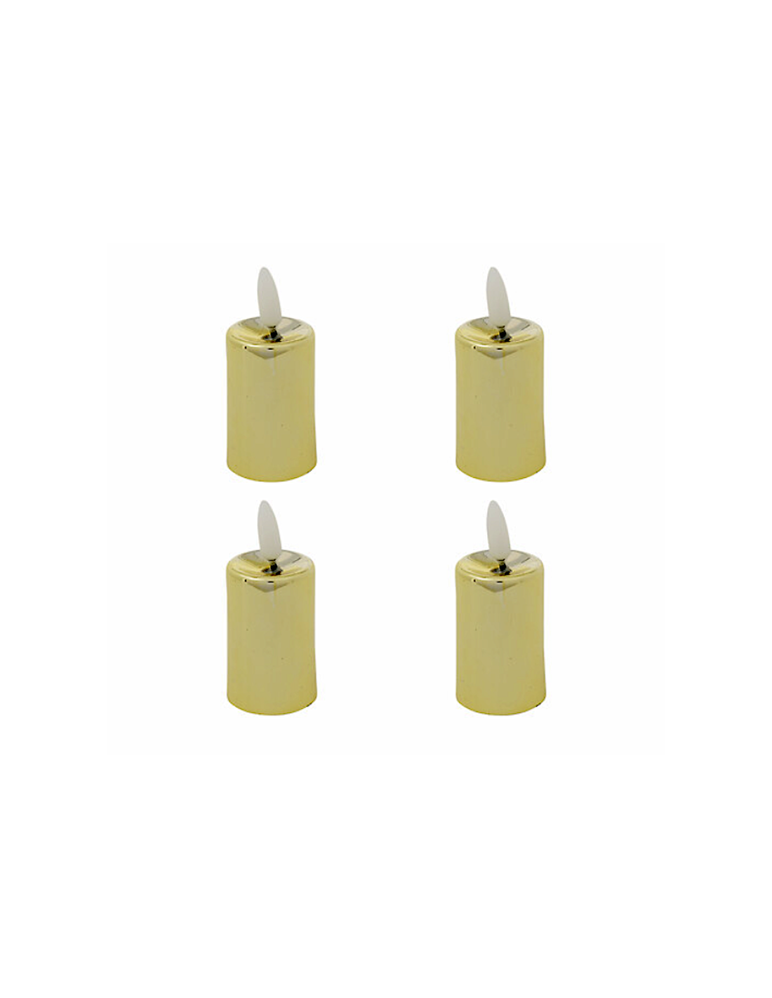 SET 4 CANDELE LED METALLO ORO 4X9CM