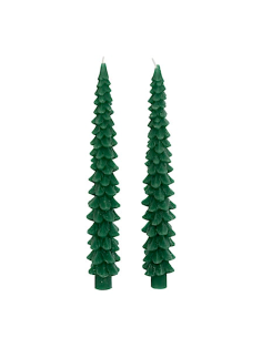 SET 2 CANDELE ABETE VERDE H25CM