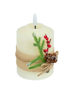 CANDELA LED BIANCO CON RAMETTO 7,5X12,5CM
