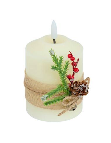 CANDELA LED BIANCO CON RAMETTO 7,5X12,5CM
