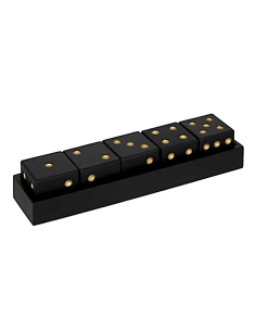 DECORAZIONE 5 DADI CON SUPPORTO 8X7X35CM MDF NERO