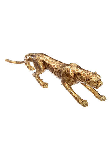 FIGURA LEOPARDO 20X14X79CM DORATO