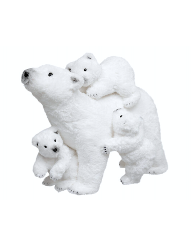 DECORAZIONE NATALIZIA FAMIGLIA DI ORSI H42CM