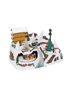 PAESAGGIO CHALET NATALIZIO 17LED 31X19X21CM LUCI E MOVIMENTO