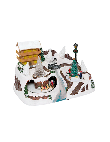 PAESAGGIO CHALET NATALIZIO 17LED 31X19X21CM LUCI E MOVIMENTO