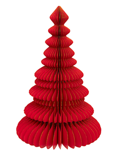 DECORAZIONE ABETE CARTA 60X90CM ROSSO