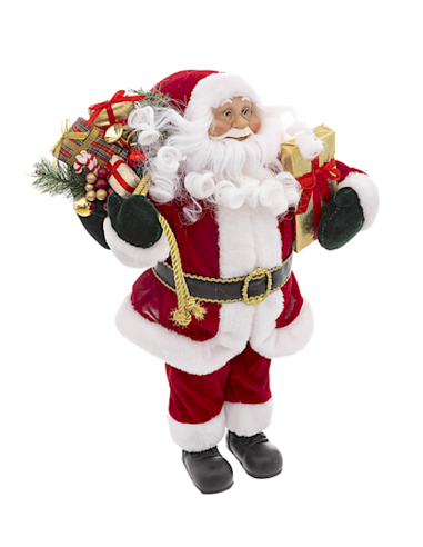 BABBO NATALE VELLUTO ROSSO 45CM