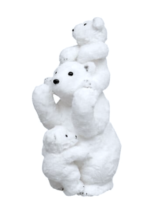 DECORAZIONE ORSO CON CUCCIOLI 29X20X52CM POLISTIROLO
