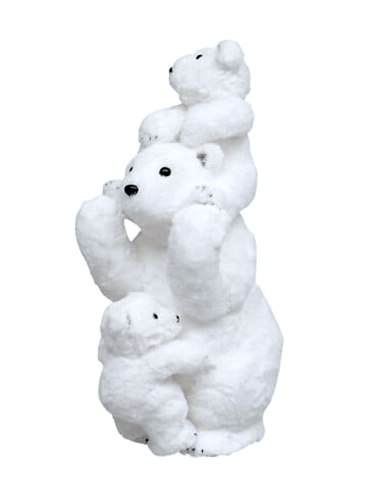 DECORAZIONE ORSO CON CUCCIOLI 29X20X52CM POLISTIROLO