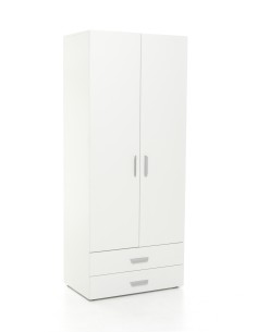 ARMADIO LONDON BIANCO 2ANTE+2CASSETTI