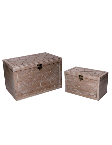 SCATOLA 503557 2 MISURA MARRONE LEGNO