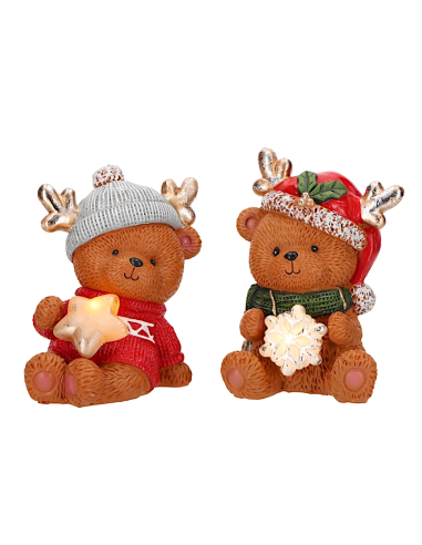 ORSO 253740 NATALIZIO 11,5X11X15,5CM LED ASSORTITO