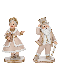 BABBO/MAMMA NATALE 253771 MARRONE/ORO ASSORTITO 12X8,5X21CM