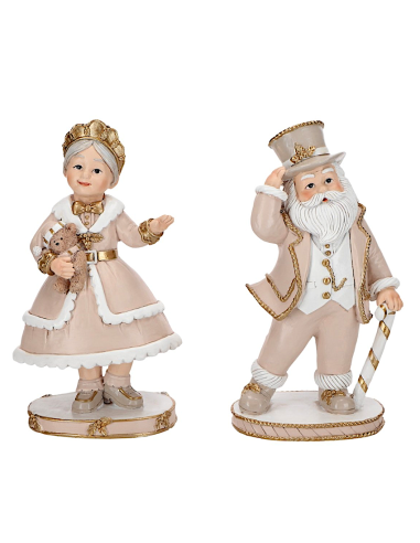 BABBO/MAMMA NATALE 253771 MARRONE/ORO ASSORTITO 12X8,5X21CM