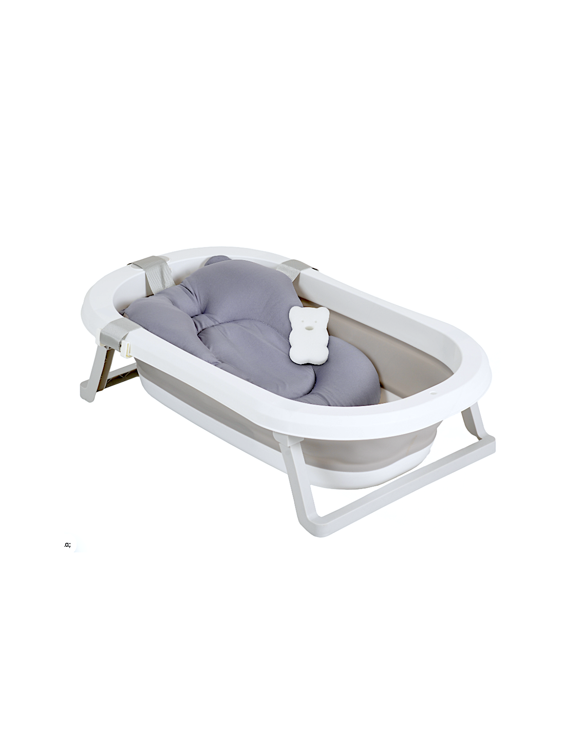 Moni Set Vasca da Bagno Pieghevole Palma Grey | 3 Pezzi Sicuro e Salvaspazio | Shopincasa.it