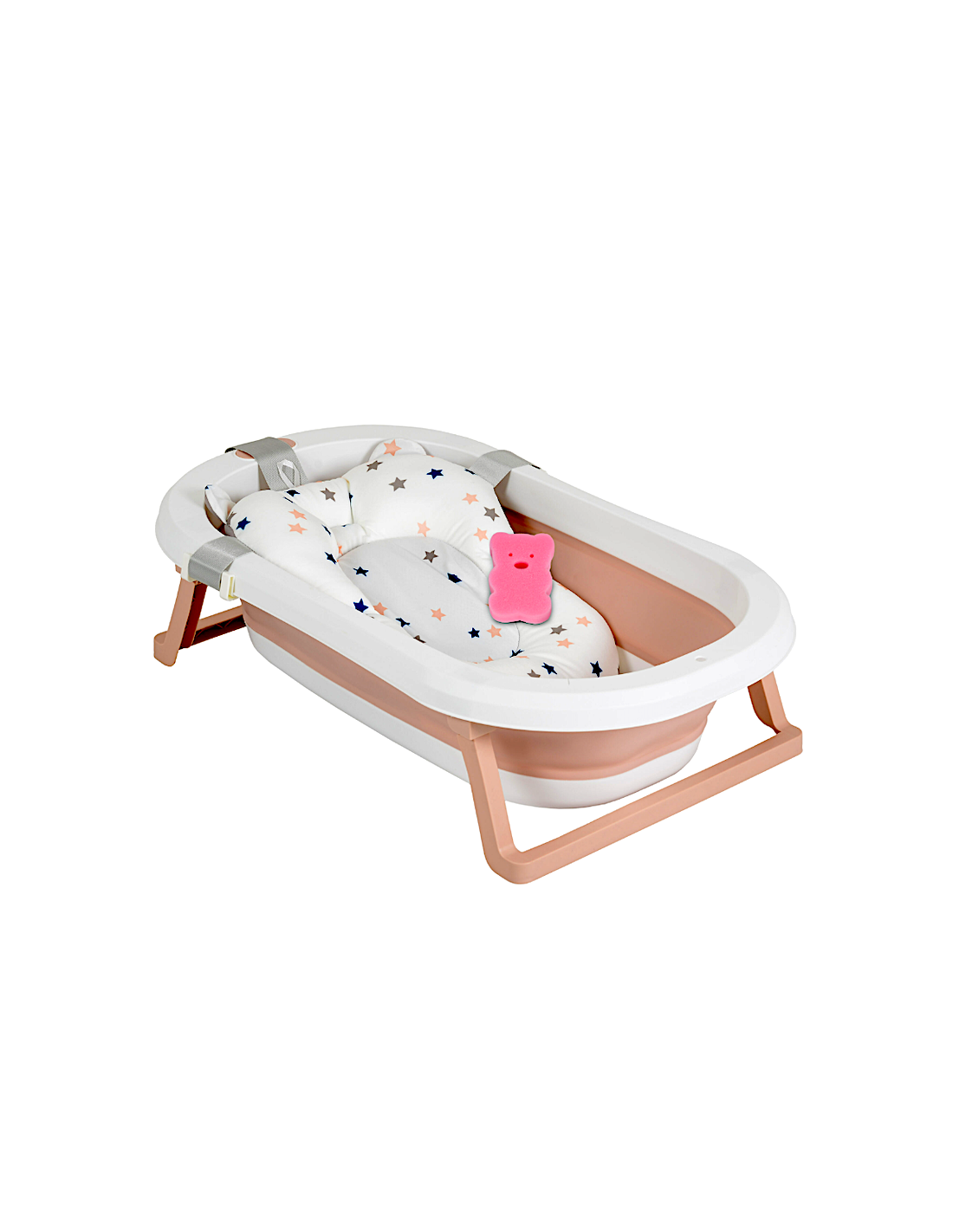 Moni Set Vasca da Bagno Pieghevole Palma Rosa | 3 Pezzi Sicuro e Salvaspazio | Shopincasa.it