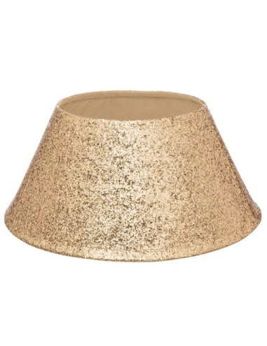 OGGETTISTICA NATALE: vendita online Base Copri Albero di Natale Dorata H56cm Golden Glitter, Copribase Decorativo Brillante i...