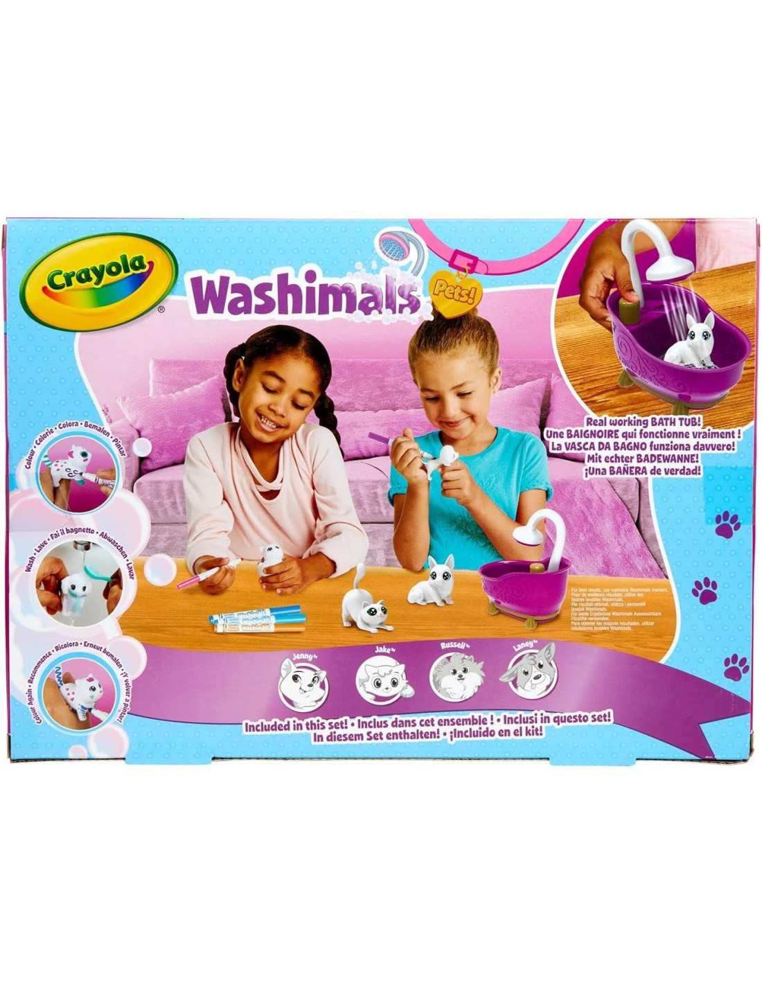 GIOCHI GIRL: vendita online WASHIMALS PETS, SET ATTIVITÀ, COLORA LAVA RICOLORA, CON CUCCIOLI E VASCA FUNZIONANTE, CRAYOLA in ...