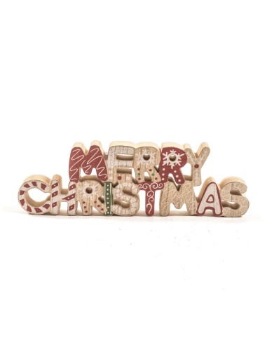 SCRITTA NATALIZIA LEGNO 30X9,5CM