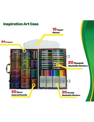 PRESCOLARI: vendita online VALIGETTA ARTISTICA COMPLETA CON 140PZ ARCOBALENO, CRAYOLA, SET PER DISEGNARE E COLORARE in offerta