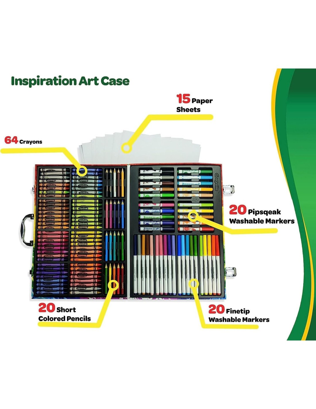 PRESCOLARI: vendita online VALIGETTA ARTISTICA COMPLETA CON 140PZ ARCOBALENO, CRAYOLA, SET PER DISEGNARE E COLORARE in offerta
