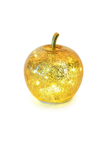 MELA ORO VETRO CON LUCE 11X12CM