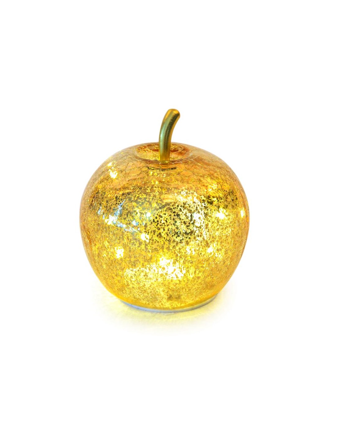 MELA ORO VETRO CON LUCE 11X12CM