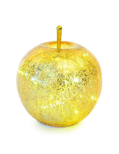 MELA ORO VETRO CON LUCE 16X17CM