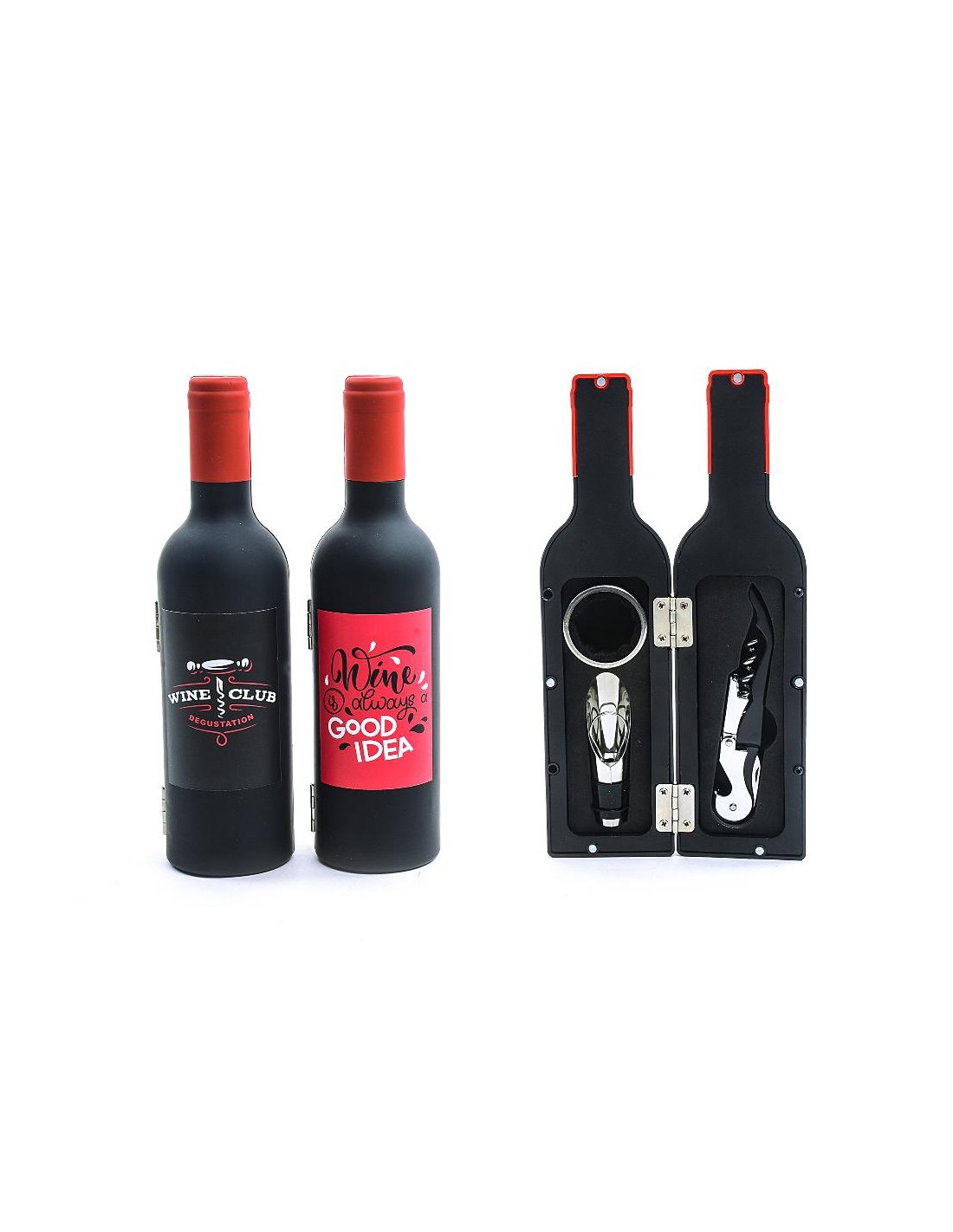 SET 3 ACCESSORI SOMMELIER ACCIAIO/PLASTICA 6X23CM