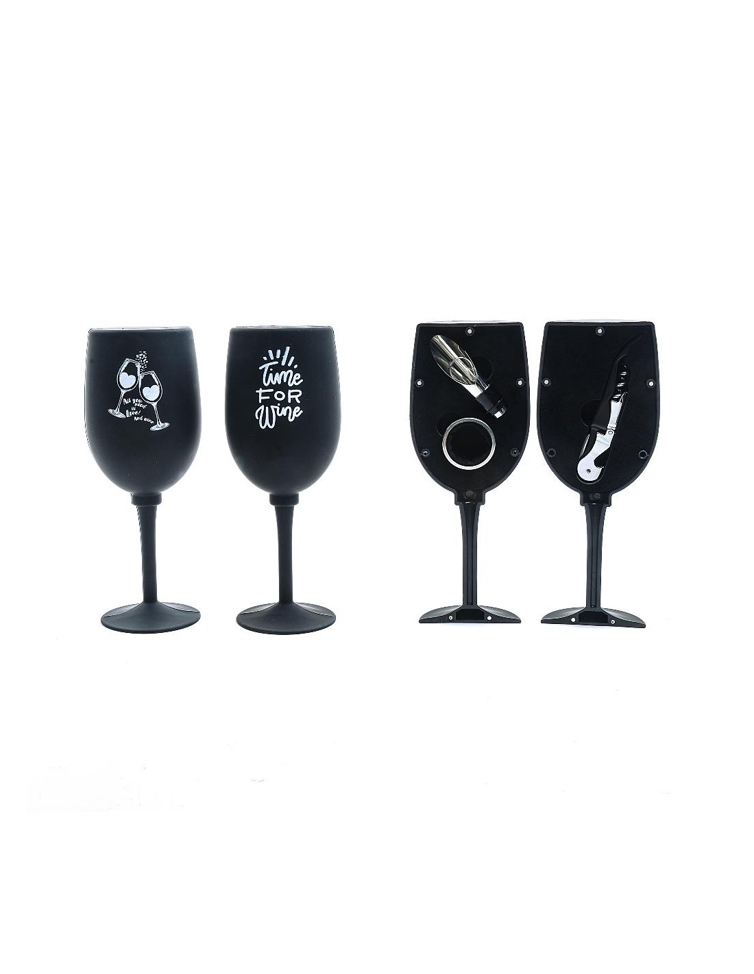 SET SOMMELIER 3PZ COFANETTO CALICE ACCIAIO/PLASTICA