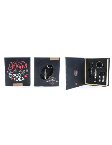 SET SOMMELIER 4PZ COFANETTO LIBRO ACCIAIO/CARTA