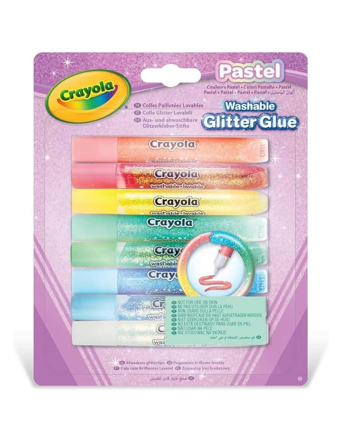 PRESCOLARI: vendita online CRAYOLA, 8 COLLE GLITTER, COLORI BRILLANTI LAVABILI in offerta