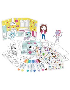 GIOCATTOLO PUBBLICIZZATO: vendita online ACTIVITY SET GABBY’S DOLLHOUSE 40+ PEZZI, PENNARELLI SENZA MACCHIA, ADESIVI E PERSON...