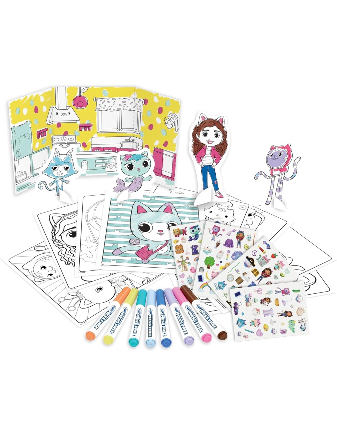 GIOCATTOLO PUBBLICIZZATO: vendita online ACTIVITY SET GABBY’S DOLLHOUSE 40+ PEZZI, PENNARELLI SENZA MACCHIA, ADESIVI E PERSON...