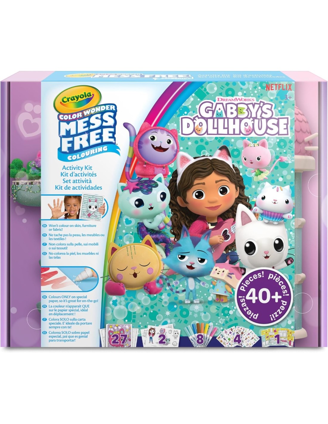 GIOCATTOLO PUBBLICIZZATO: vendita online ACTIVITY SET GABBY’S DOLLHOUSE 40+ PEZZI, PENNARELLI SENZA MACCHIA, ADESIVI E PERSON...