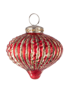 PENDENTE OLIWIA TROTTOLA VETRO 8CM ROSSO