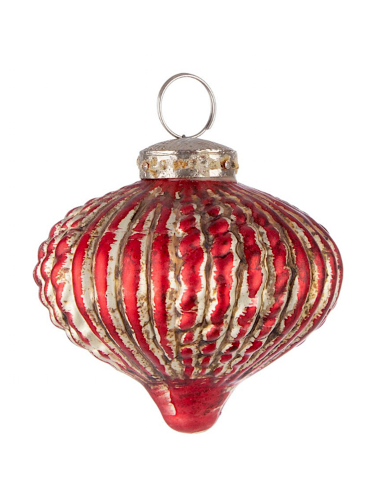 PENDENTE OLIWIA TROTTOLA VETRO 8CM ROSSO