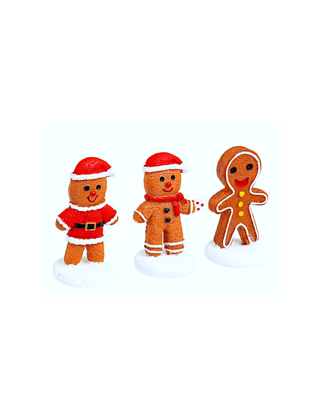 OGGETTISTICA NATALE: vendita online Decorazione set 3 santon di Natale Pan di Zenzero 4x2x5cm - La magia di Natale a casa tua...