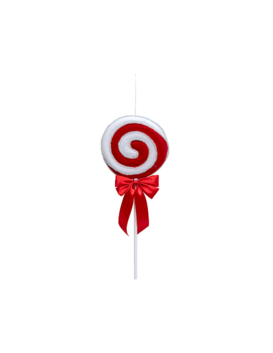 SFERE E PENDAGLI: vendita online Decorazione pendente ciuccio di Natale rosso e bianco 52cm con fiocco in raso - La magia di ...