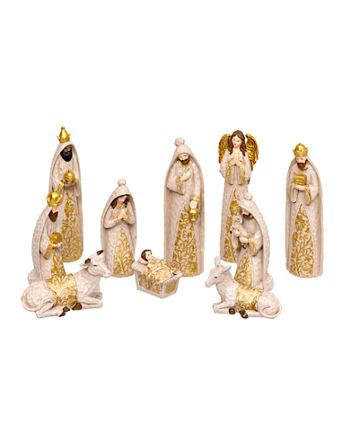 OGGETTISTICA NATALE: vendita online Decorazione presepe di Natale set 10 santoni in resina H20cm - La magia di Natale a casa ...