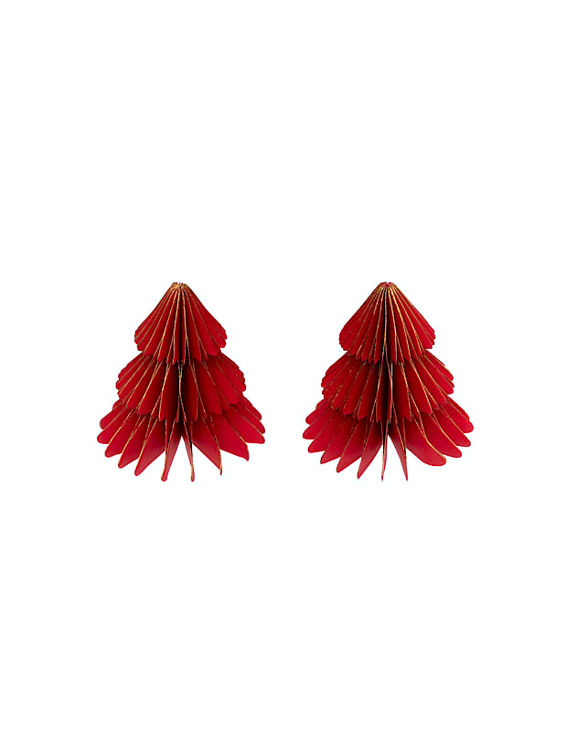 OGGETTISTICA NATALE: vendita online Decorazione set 2 alberelli di Natale rossi 6x6cm in carta - La magia di Natale a casa tu...