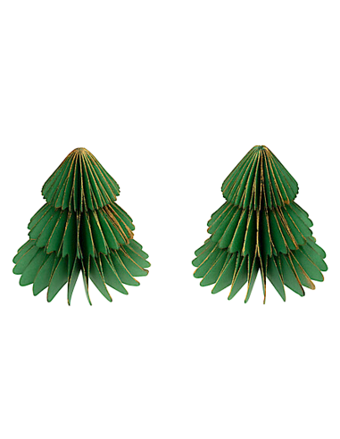 OGGETTISTICA NATALE: vendita online Decorazione set 2 alberelli di Natale verdi 6x6cm in carta - La magia di Natale a casa tu...