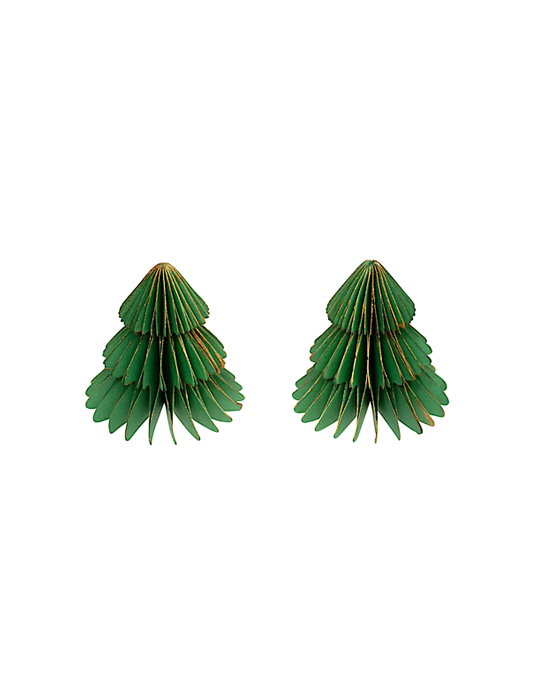 OGGETTISTICA NATALE: vendita online Decorazione set 2 alberelli di Natale verdi 6x6cm in carta - La magia di Natale a casa tu...