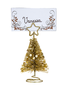 OGGETTISTICA NATALE: vendita online Decorazione segnaposto albero di Natale D5xH10cm in metallo oro - La magia di Natale sull...